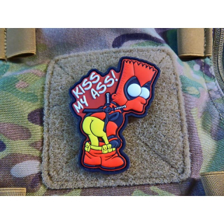 Nášivka KISS MY ASS plastová velcro