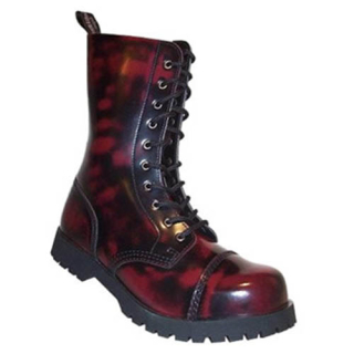 Boty BOOTS & BRACES 10 dírkové KORÁL. ČERVENÉ vel. EU 44
