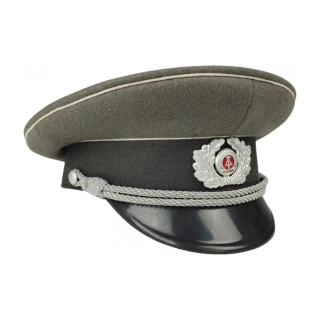 Brigadýrka NVA důstojnická original ŠEDÁ / bílý lem