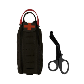 Pouzdro zdravotní IFAK zip LASER CUT MOLLE včetně nůžek ČERNÉ
