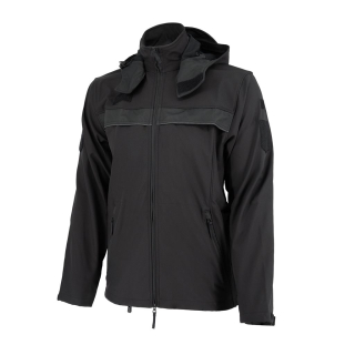 Bunda softshell s kapucí 2012 pro vojenské policisty ČERNÁ