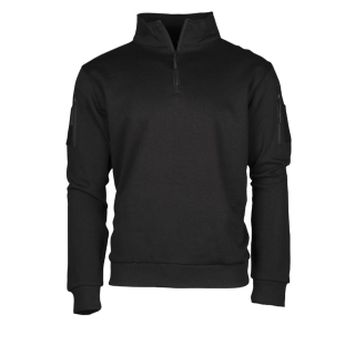 Mikina TACTICAL roláková 3/4 zip ČERNÁ vel. S