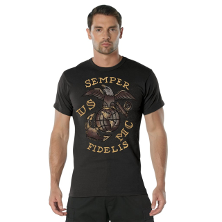 Triko USMC SEMPER FIDELIS ČERNÉ vel. M