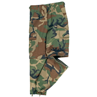 Kalhoty dětské US BDU ZIP-OFF WOODLAND vel. XXL